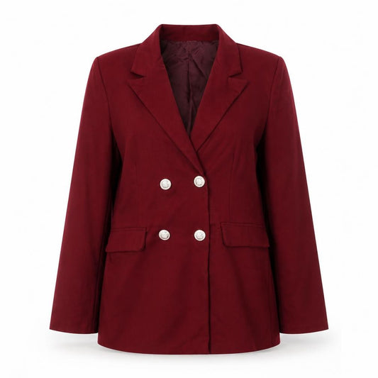 Front view of Made in Italy women’s red jacket blazer, size M, button