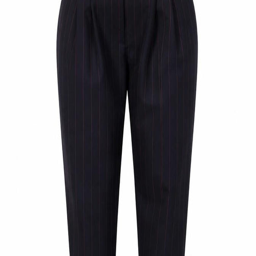 Topshop Womens Black Striped Polyester Trousers  Size 10 L28 in Regular Hook & Eye