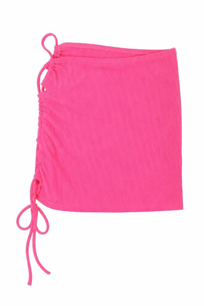 Front view of SHEIN women’s pink polyester wrap tank, size S, square neck