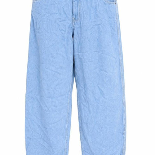 ASOS Womens Blue  Cotton Mom Jeans Size 28 in L32 in Regular Button