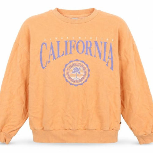 Pull&Bear Womens Orange Round Neck  Cotton Pullover Jumper Size M   - California