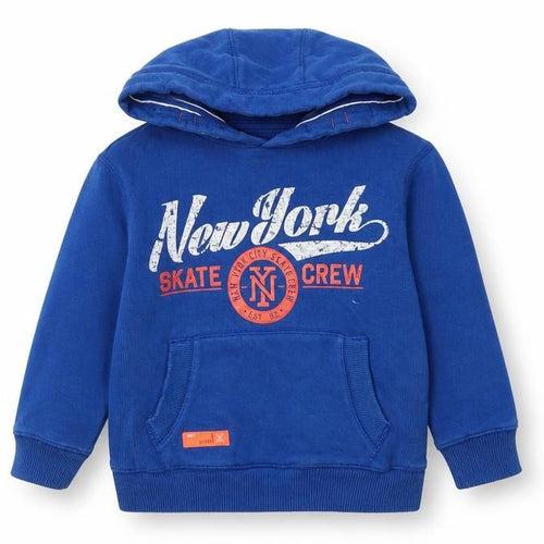 NEXT Boys Blue  Cotton Pullover Hoodie Size 4 Years   - New York -Skate Crew