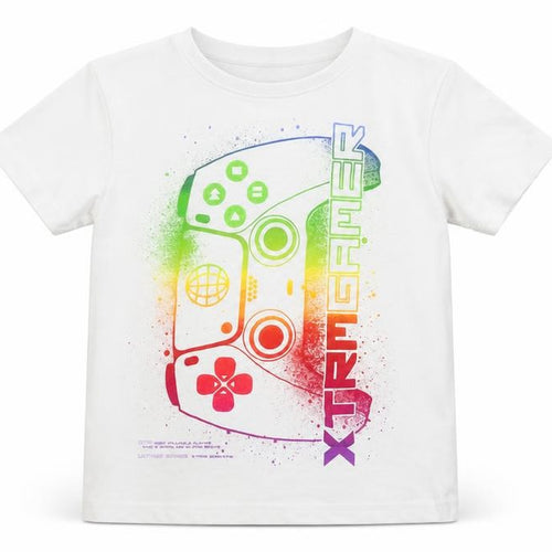 United Gamer Boys White  Cotton Pullover T-Shirt Size 6-7 Years Crew Neck Pullover - Gamer