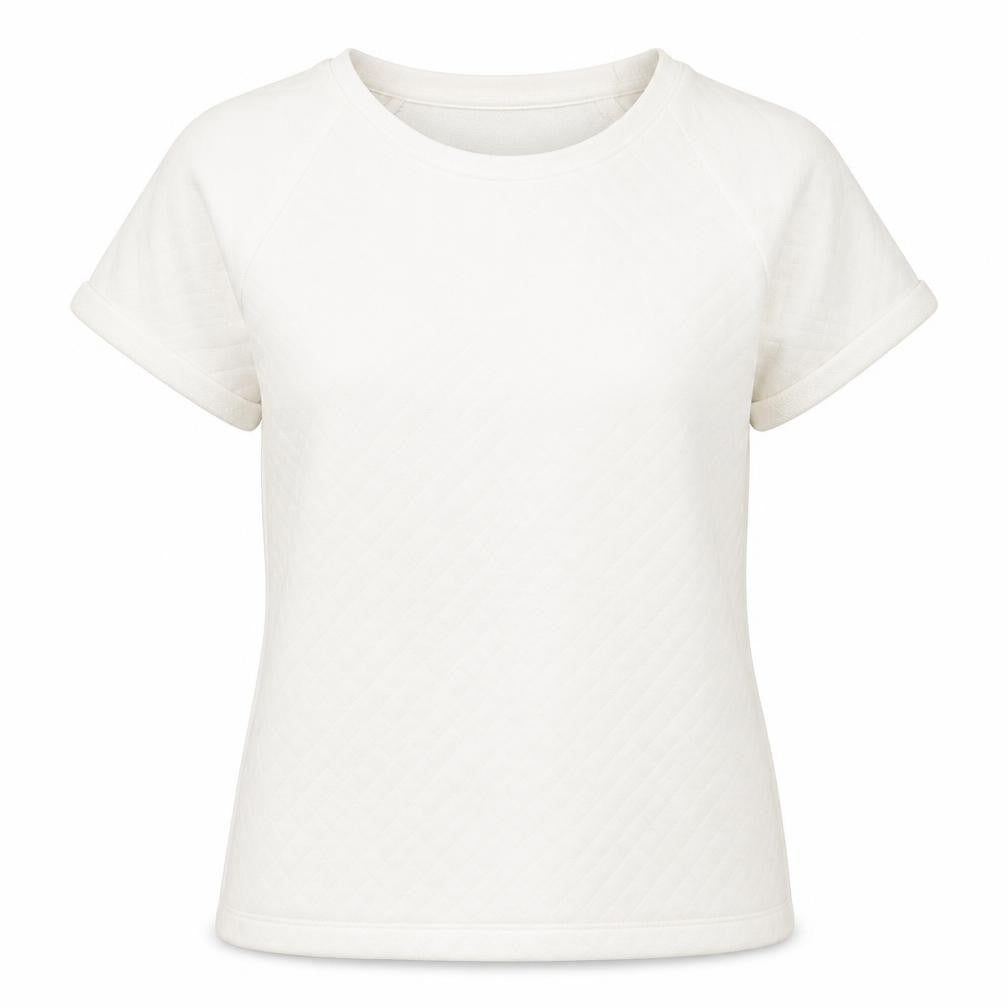 Front view of ESMARA women’s beige argyle/diamond polyester pullover sweatshirt, size UK 10