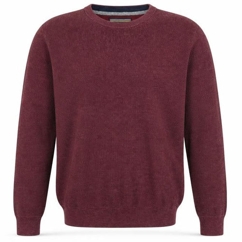 CASAMODA Mens Purple Round Neck  Cotton Pullover Jumper Size M