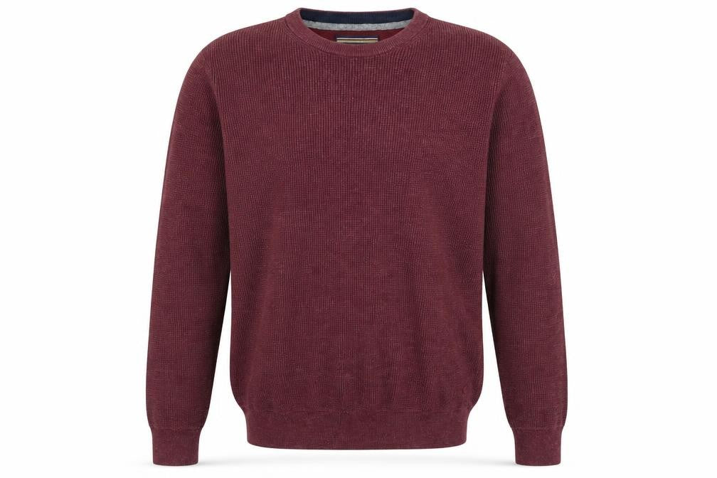 CASAMODA Mens Purple Round Neck  Cotton Pullover Jumper Size M