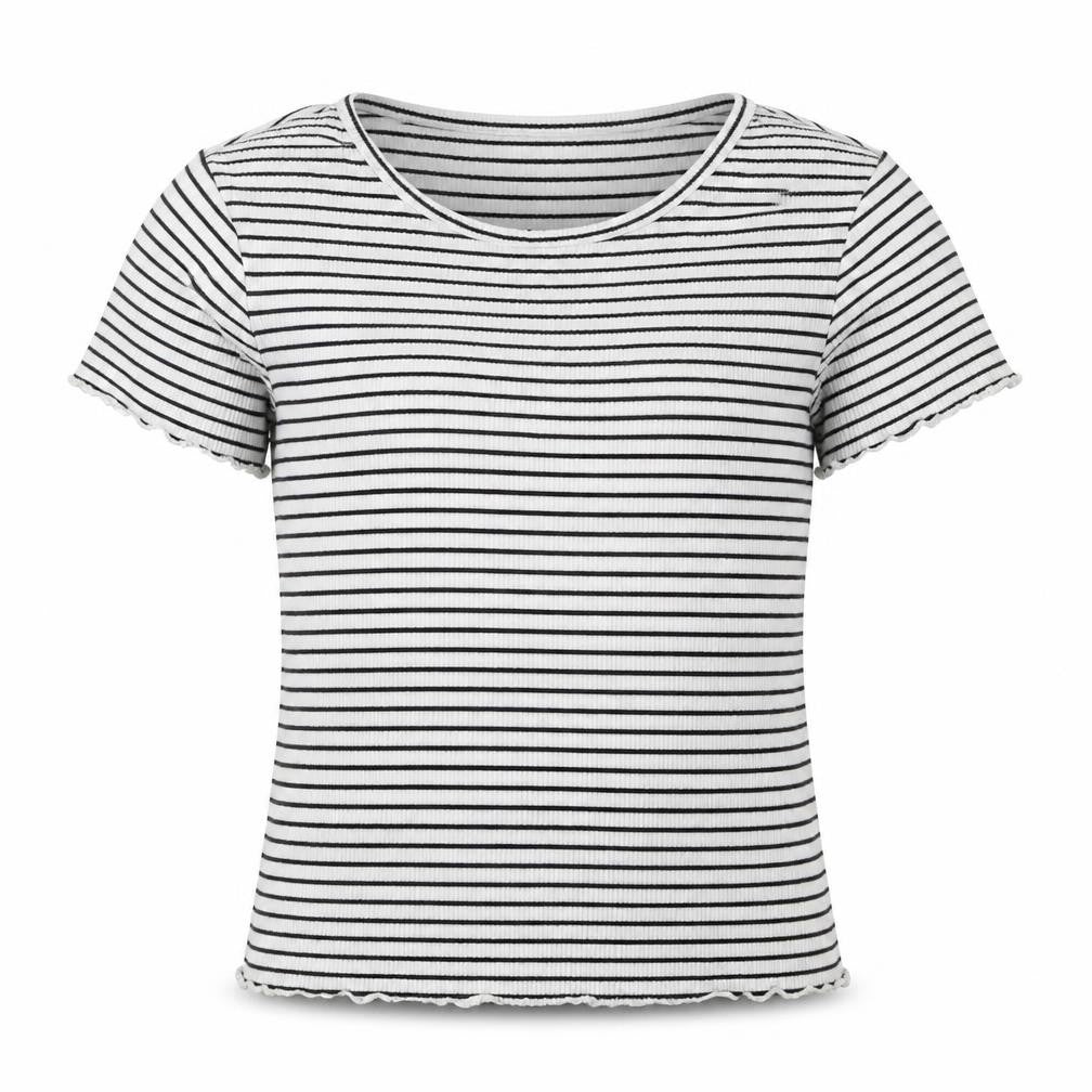 NEXT Girls White Round Neck Striped Cotton Pullover Jumper Size 12 Years