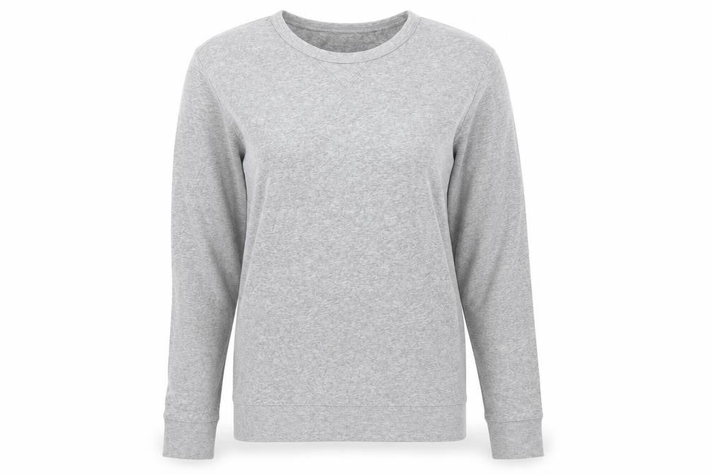 Front view of H&M women’s grey coir pullover sweatshirt, size S, pullover