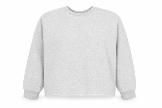 Front view of Primark women’s grey polyester pullover sweatshirt, size XL, pullover - cropped