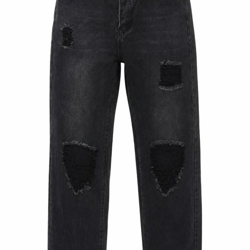 SheIn Womens Black  Cotton Mom Jeans Size S L30 in Regular Zip