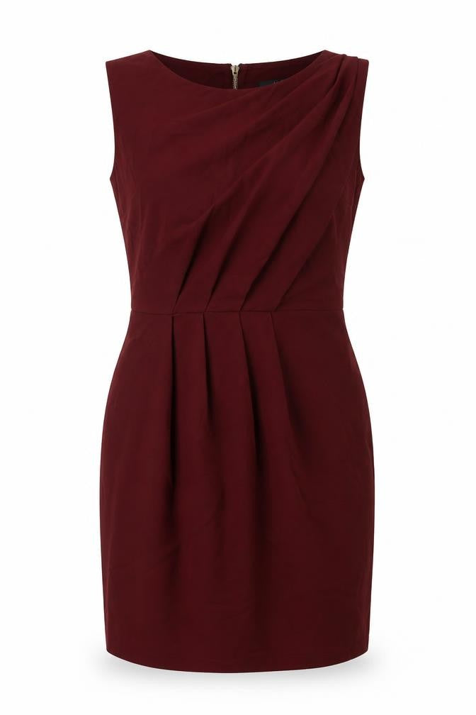AX Paris Womens Red  Polyester Tank Dress  Size 8  Round Neck Zip