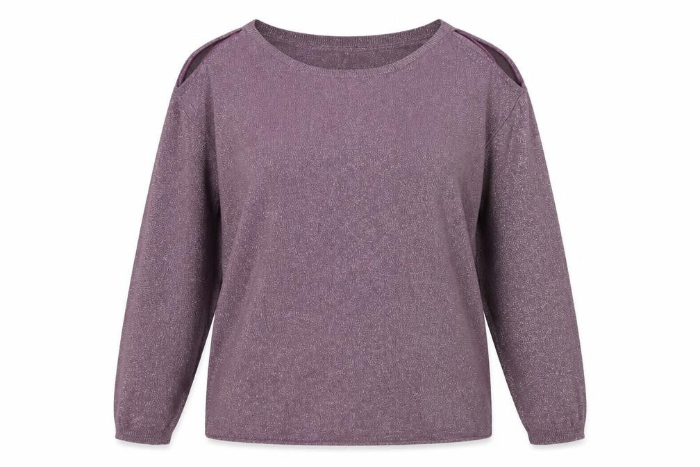 Front view of Next women’s purple round neck viscose jumper, size S