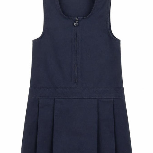 Marks and Spencer Girls Blue  Polyester Pinafore/Dungaree Dress  Size 2-3 Years  Scoop Neck Zip - School Wear