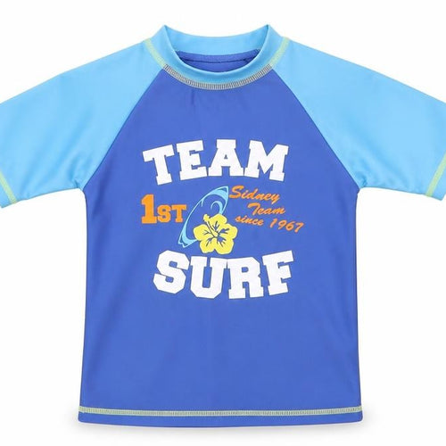 Free Summer Girls Blue Colourblock Polyester Pullover T-Shirt Size 3-4 Years Mock Neck Pullover - Team Surf