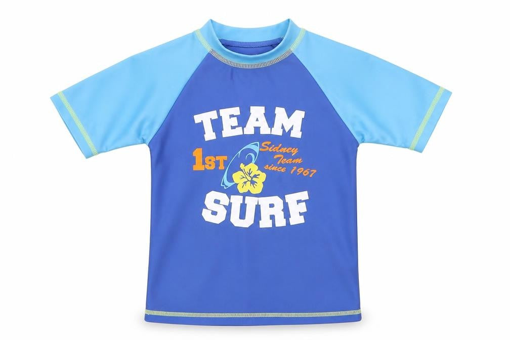 Free Summer Girls Blue Colourblock Polyester Pullover T-Shirt Size 3-4 Years Mock Neck Pullover - Team Surf