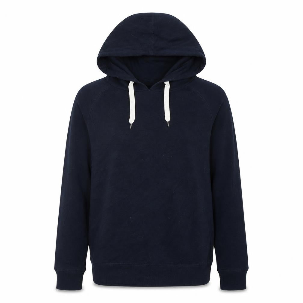 Front view of New Look women’s blue cotton pullover sweatshirt, size UK 8, pullover