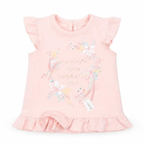 George Baby Pink  Cotton Basic Blouse Size Newborn Crew Neck Button - Little Wonderful One