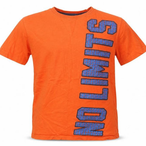 Dunnes Stores Boys Orange  Cotton Ringer T-Shirt Size 12-13 Years Crew Neck Pullover - No Limits