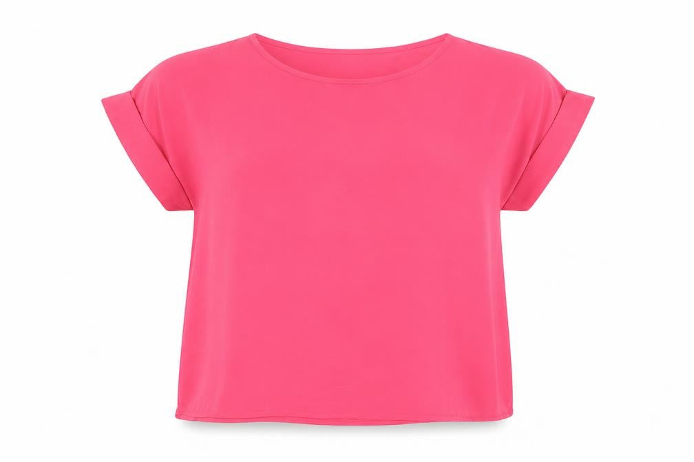 SHEIN Womens Pink  Polyester Basic Blouse Size M Crew Neck