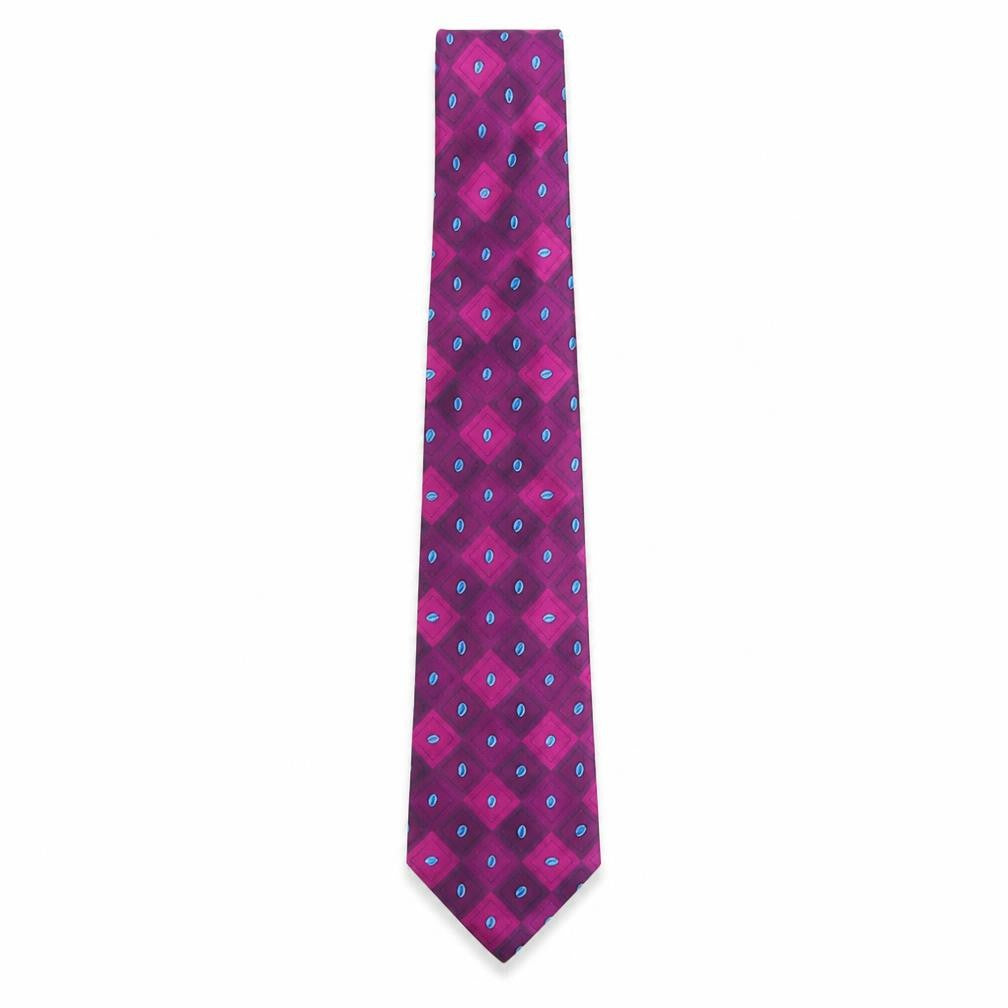 Marks and Spencer Mens Purple Geometric Silk Pointed Tie One Size