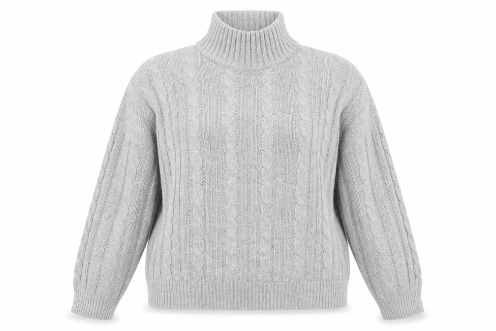 Lulua London Womens Grey High Neck  Acrylic Pullover Jumper Size XL