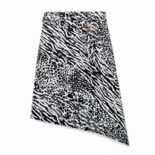 Boohoo Womens Multicoloured Animal Print Polyester A-Line Skirt Size 12