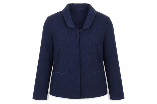 Front view of New Look women’s blue jacket blazer, size UK 8