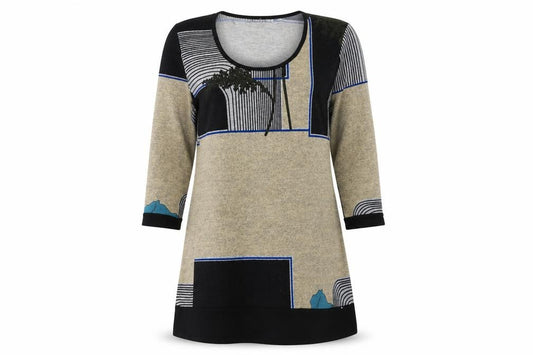 Front view of Text women’s green colourblock polyester jumper dress, size M, round neck pullover