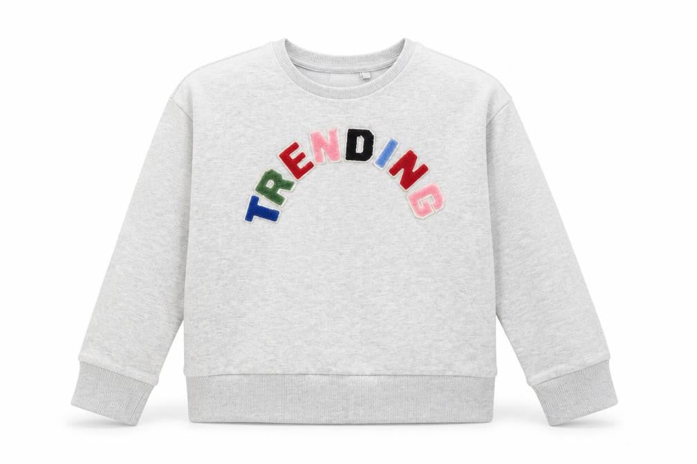 Front view of Next girls’ grey cotton pullover sweatshirt, size 9, years - trending