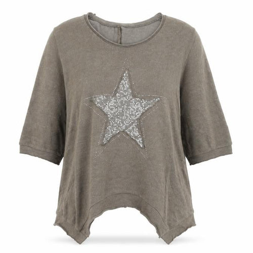 Preworn Womens Brown Scoop Neck  Cotton Pullover Jumper Size 6   - Star