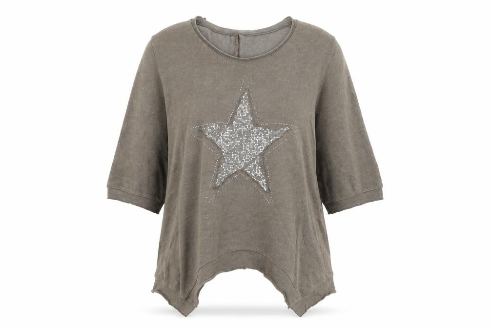 Preworn Womens Brown Scoop Neck  Cotton Pullover Jumper Size 6   - Star