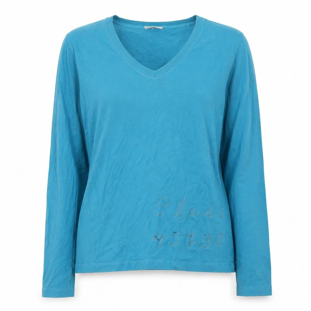 Murphy & Nye Womens Blue  Cotton Jersey T-Shirt Size L V-Neck
