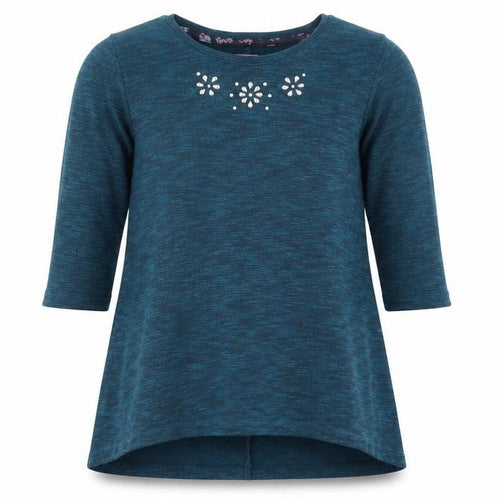 F&F Girls Green Crew Neck  Polyester Tunic Jumper Size 8-9 Years  Pullover - Embellished