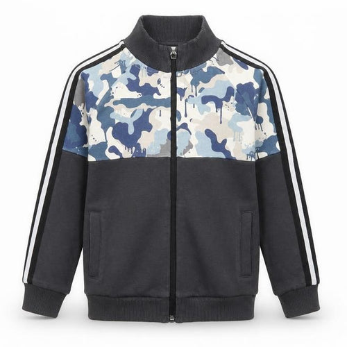NEXT Boys Black Camouflage Cotton Full Zip Sweatshirt Size 5 Years  Zip