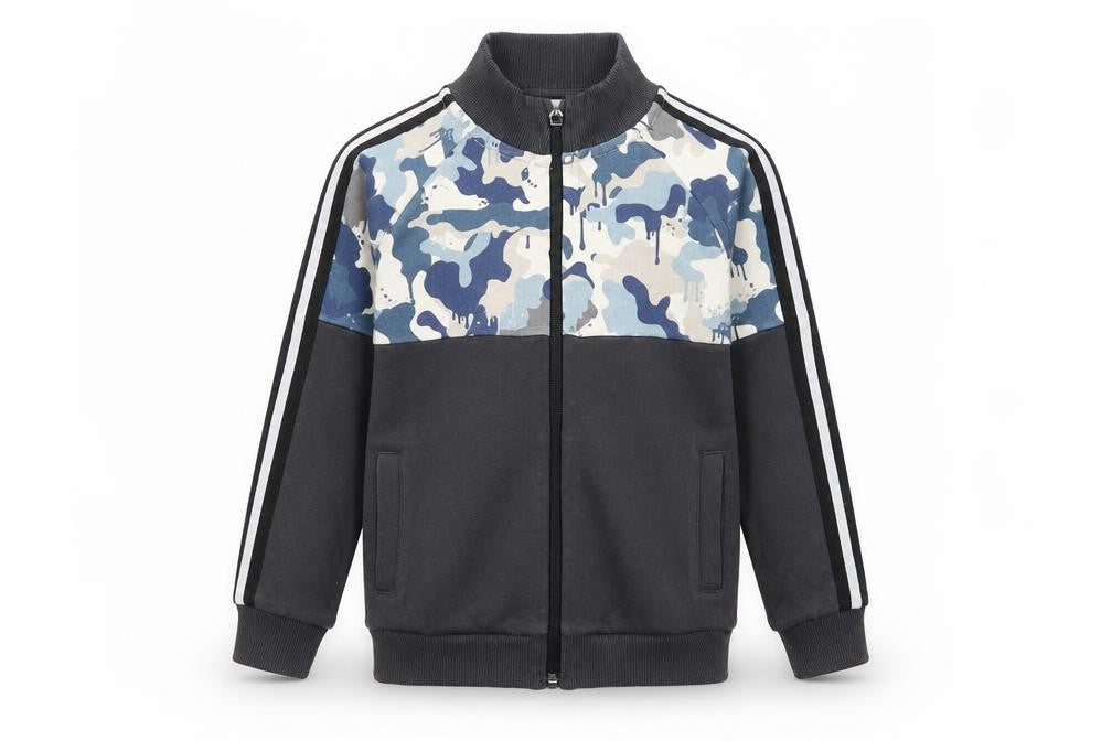 NEXT Boys Black Camouflage Cotton Full Zip Sweatshirt Size 5 Years  Zip