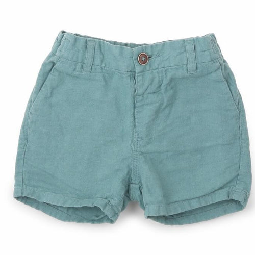 NEXT Baby Green  Linen Cropped Trousers Size 12-18 Months  Button
