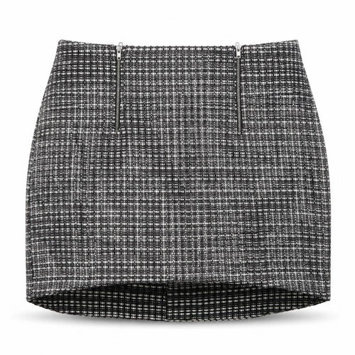 Topshop Womens Black  Acrylic Mini Skirt Size 14   Zip
