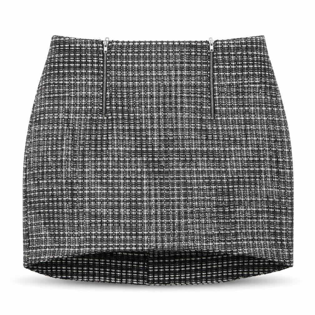 Topshop Womens Black  Acrylic Mini Skirt Size 14   Zip