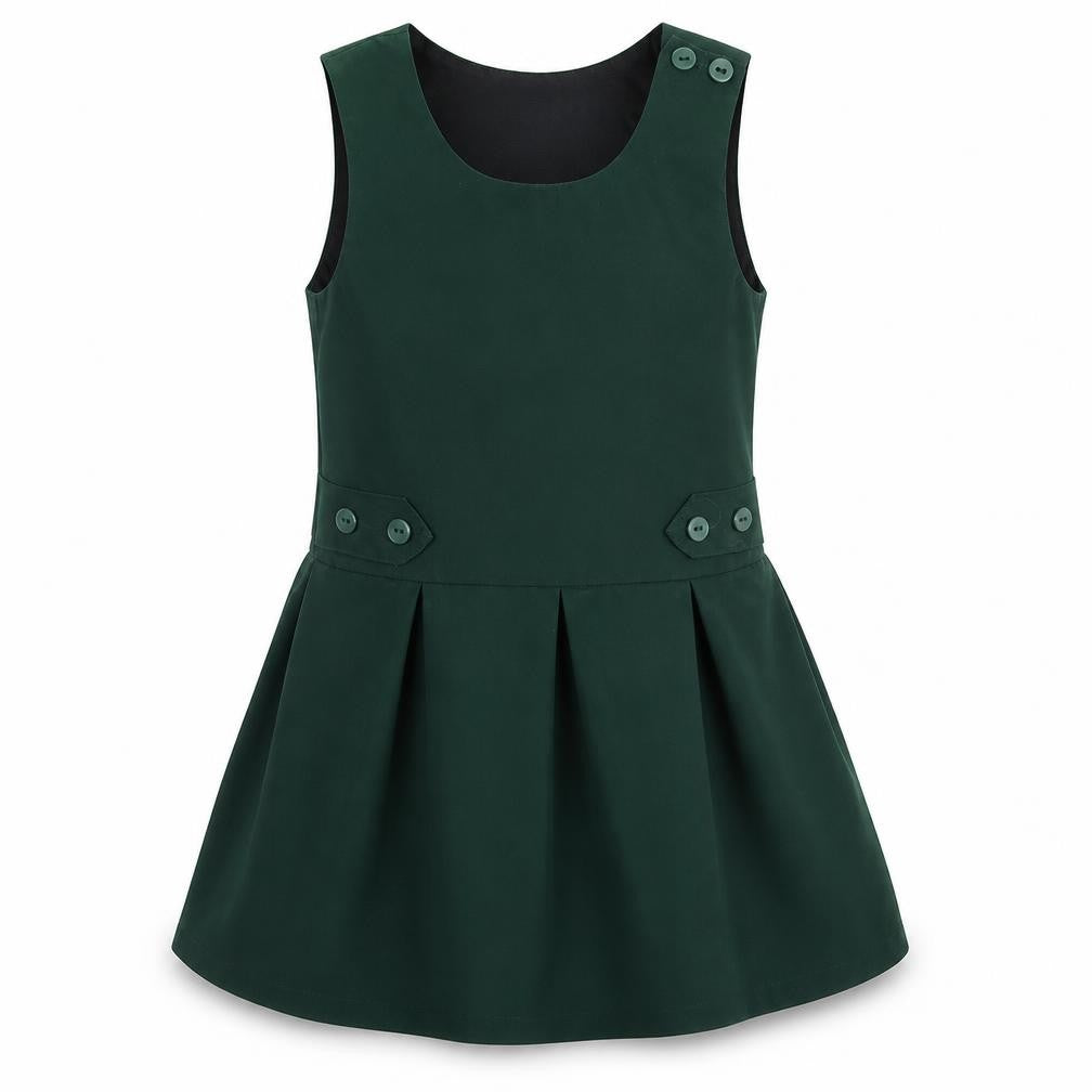 Banner Girls Green  Polyester A-Line  Size 5-6 Years  Scoop Neck Button