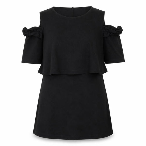 ASOS Womens Black  Cotton T-Shirt Dress  Size 8  Scoop Neck