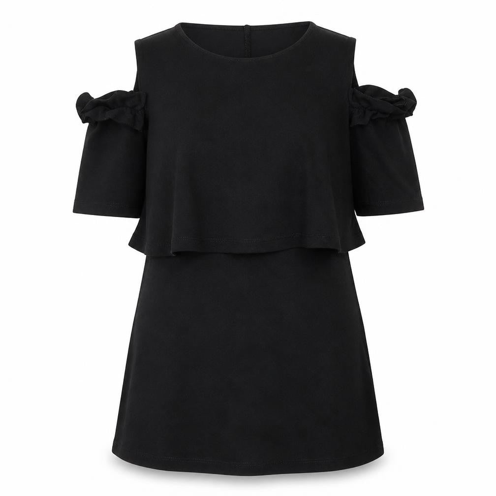 ASOS Womens Black  Cotton T-Shirt Dress  Size 8  Scoop Neck