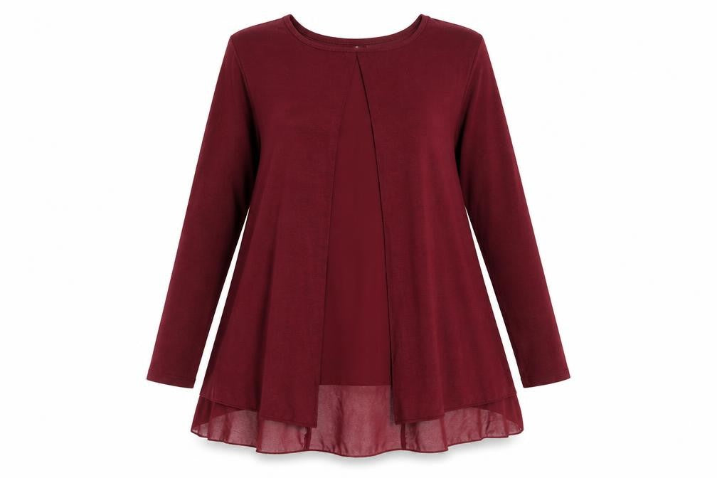 Front view of New Look women’s purple round neck polyester jumper, size L