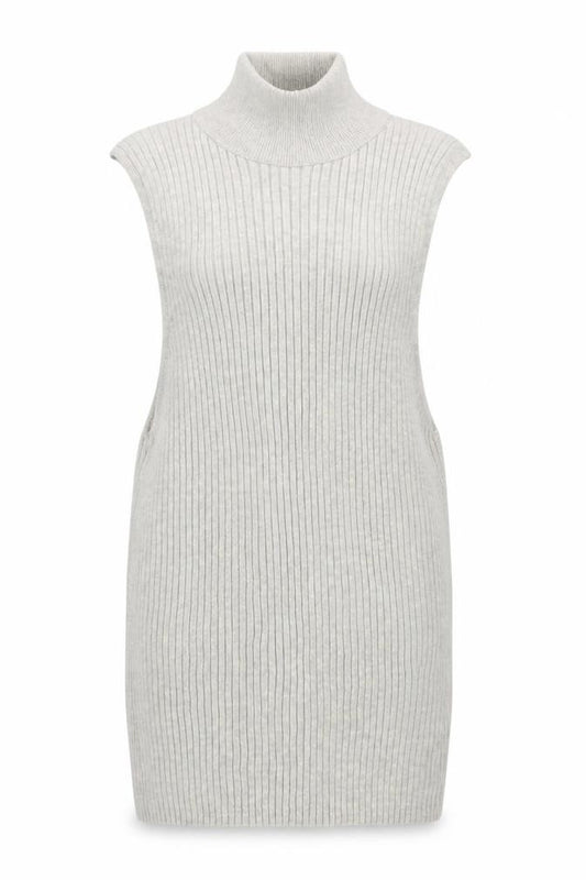 Front view of Primark women’s grey roll neck polyester jumper, size M