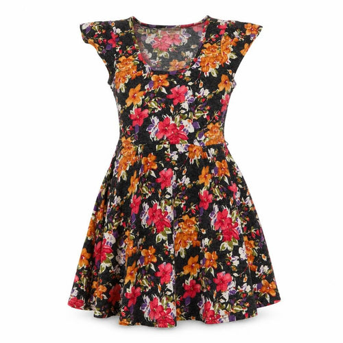 Ravi Famous  Womens Multicoloured Floral Polyester Skater Dress  Size S  Round Neck Pullover
