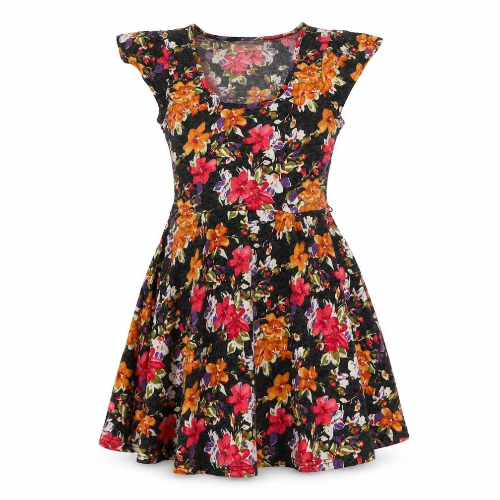 Ravi Famous  Womens Multicoloured Floral Polyester Skater Dress  Size S  Round Neck Pullover