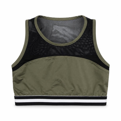 Miss e-vie Girls Green  Polyester Cropped Tank Size 9-10 Years Round Neck Pullover