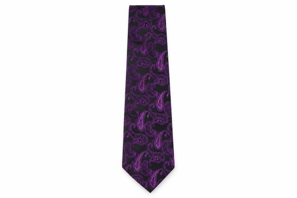 Front view of stvdio men’s multicoloured paisley silk pointed tie one size