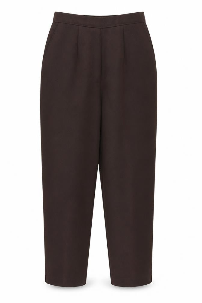 Preworn Womens Brown  Polyester Carrot Trousers Size 10 L26 in Regular
