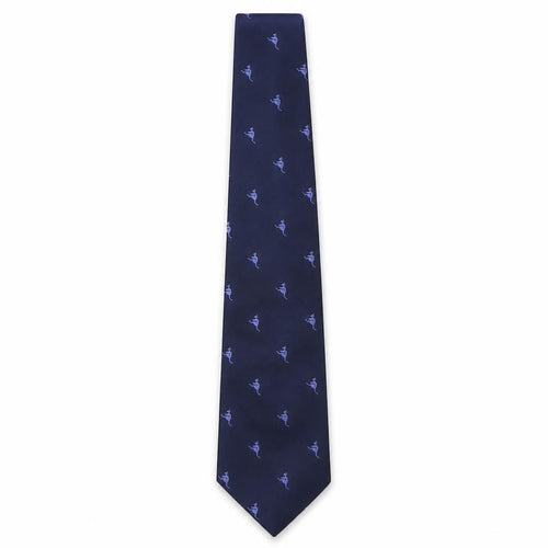 Titta Paco Mens Blue Geometric Silk Pointed Tie One Size - Kangaroo Print