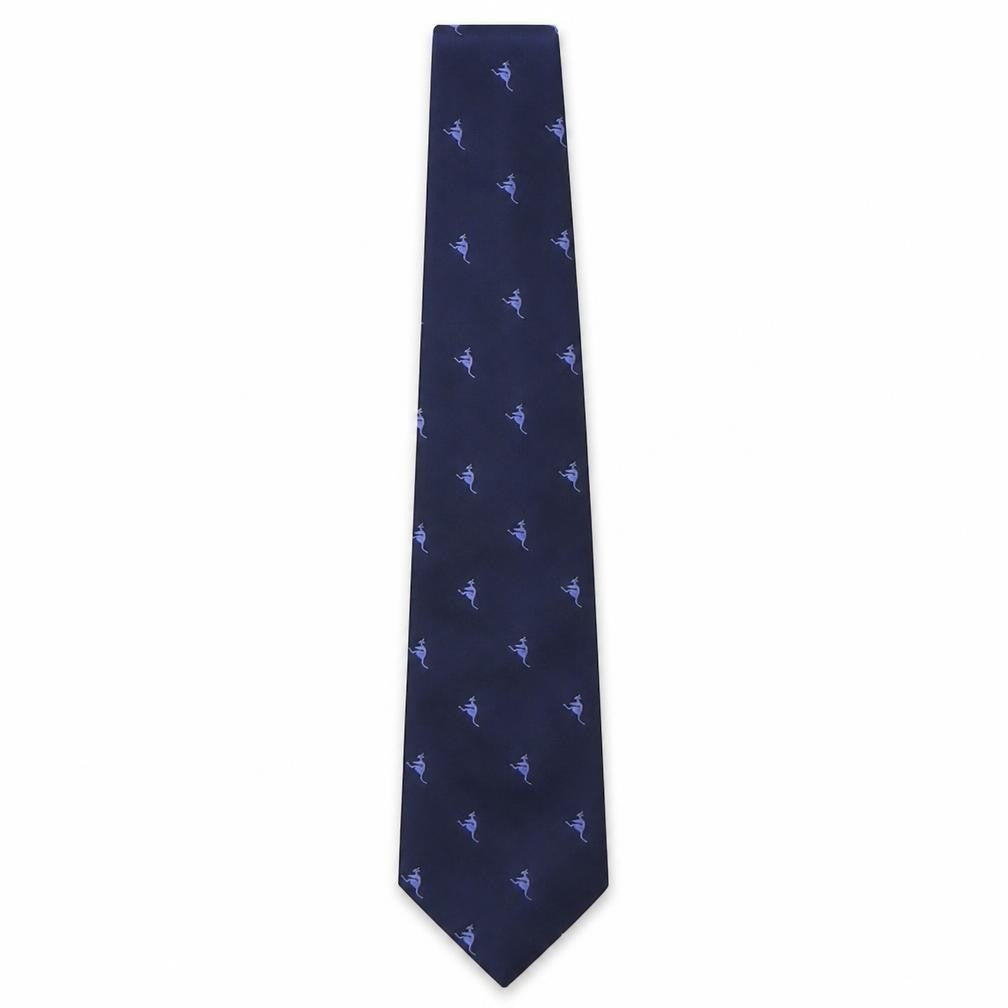 Titta Paco Mens Blue Geometric Silk Pointed Tie One Size - Kangaroo Print